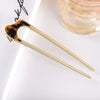 Women's Modern Minimalist Ushaped Acetate Hairpin With Frosted Metal Plate Detail Antiqueinspired Hair Accessory
