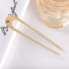 Women's Modern Minimalist Ushaped Acetate Hairpin With Frosted Metal Plate Detail Antiqueinspired Hair Accessory