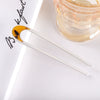 Women's Modern Minimalist Ushaped Acetate Hairpin With Frosted Metal Plate Detail Antiqueinspired Hair Accessory