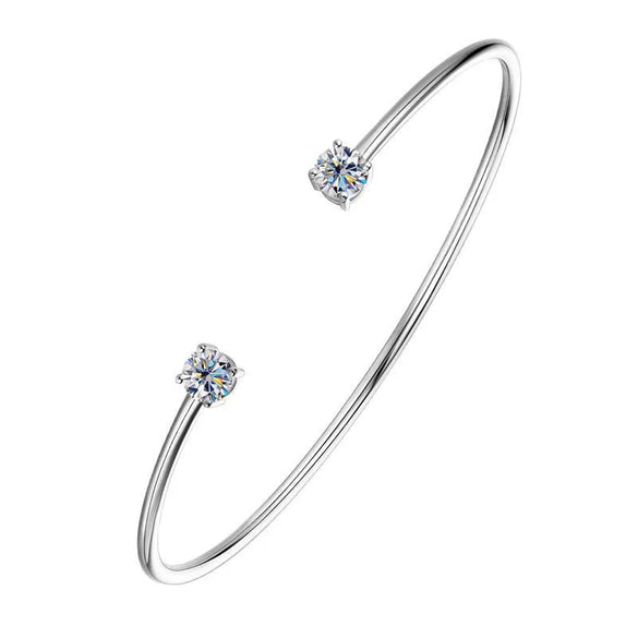 Women's Moissanite Bracelet S925 Sterling Silver Open Style With Geometric Constellation Doll Crown Heart Fruit And More Patterns Electroplated