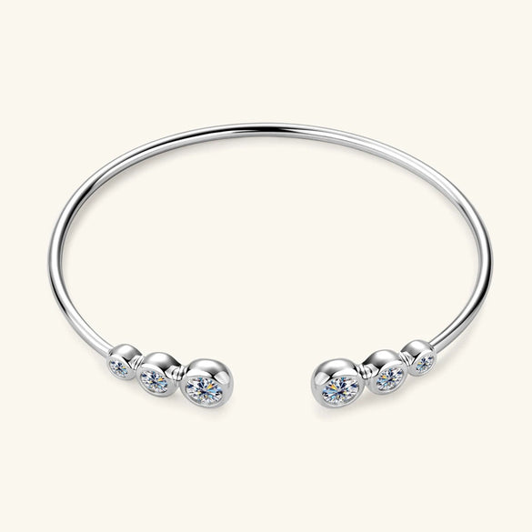 Women's Moissanite Bracelet 925 Sterling Silver Geometric Style Electroplated