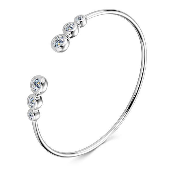 Women's Moissanite Bracelet 925 Sterling Silver Geometric Style Electroplated