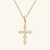 Women's Moissanite Cross Necklace Light Luxury Style Geometric Pattern S925 Sterling Silver Electroplated