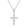 Women's Moissanite Cross Necklace Light Luxury Style Geometric Pattern S925 Sterling Silver Electroplated