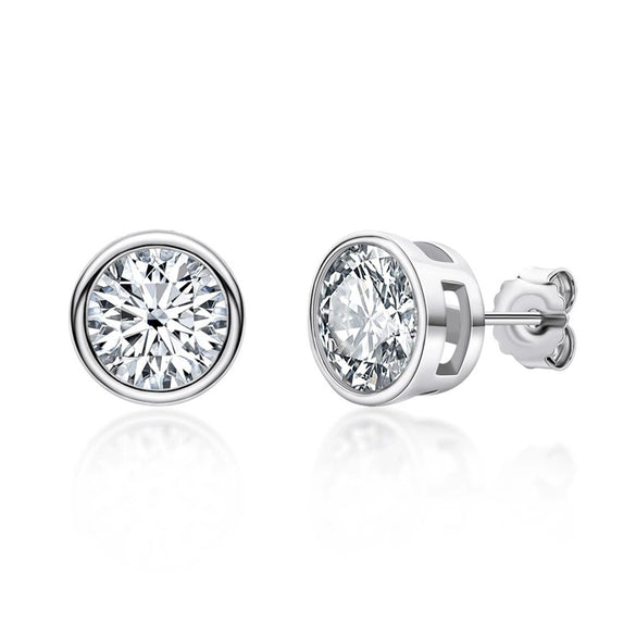 Women's Moissanite Earrings S925 Sterling Silver Geometric Style Electroplated