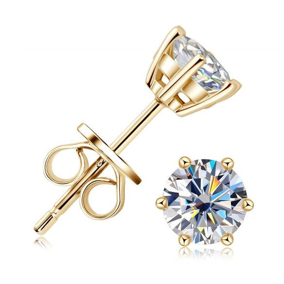 Women's Moissanite Earrings S925 Sterling Silver Geometric Style Electroplated