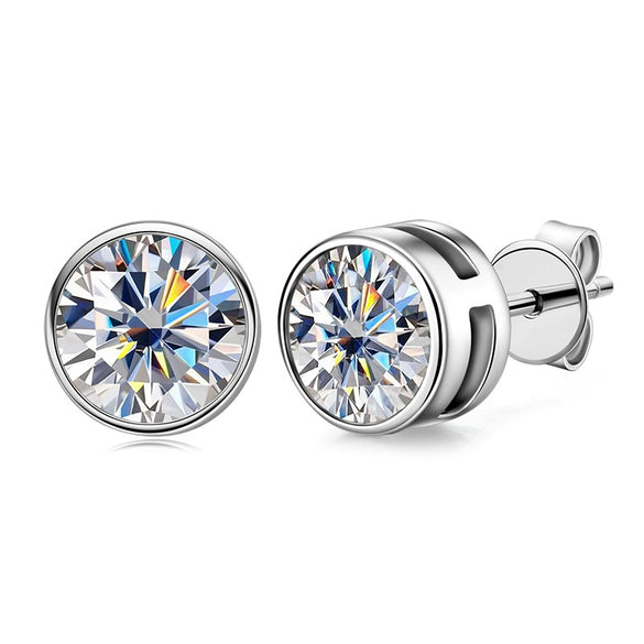Women's Moissanite Earrings S925 Sterling Silver Geometric Style Electroplated