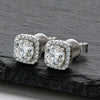 Women's Moissanite Earrings S925 Sterling Silver Plated Platinum Geometric Fresh Style