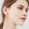 Women's Moissanite Earrings S925 Sterling Silver Plated Platinum Geometric Fresh Style