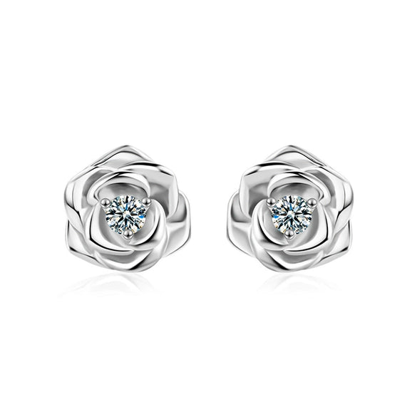 Women's Moissanite Flower Earrings S925 Sterling Silver Set With Diamonds Fashion Style