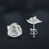 Women's Moissanite Flower Earrings S925 Sterling Silver Set With Diamonds Fashion Style