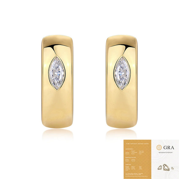 Women's Moissanite Inlaid Geometric 925 Silver Earrings