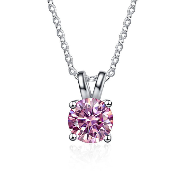 Women's Moissanite Necklace 925 Sterling Silver Plated Pt950 Gold Round Pendant With Animals Zodiac Pattern Set With Precious Stones