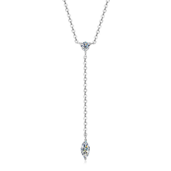 Women's Moissanite Pendant Necklace 925 Sterling Silver Geometric Style Electroplated Ochain
