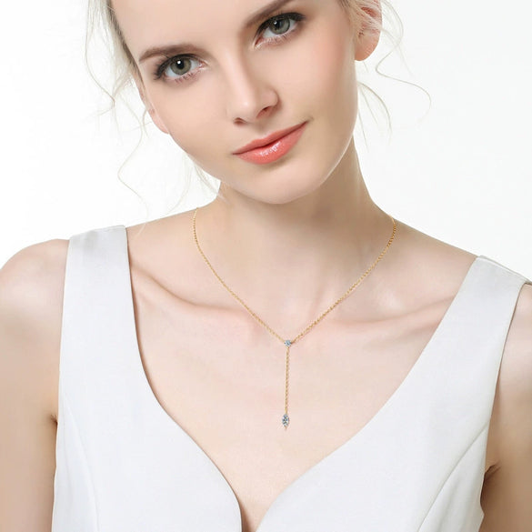 Women's Moissanite Pendant Necklace 925 Sterling Silver Geometric Style Electroplated Ochain