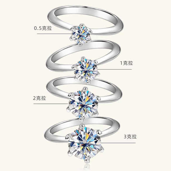 Women's Moissanite Ring In Light Luxury Style S925 Sterling Silver Geometric Pattern Electroplated