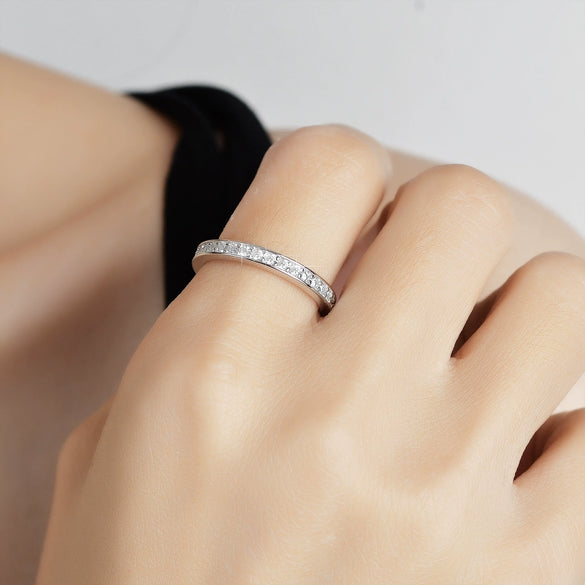 Women's Moissanite Ring S925 Silver Geometric Full Circle The Crown Design Ring