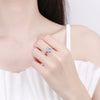 Women's Moissanite Ring S925 Sterling Silver Geometric Round Cut Snowflake Electroplated