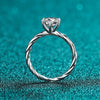 Women's Moissanite Ring S925 Sterling Silver Plated Pt950 Gold Wave Pattern Light Luxury Style Electroplated