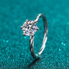 Women's Moissanite Ring S925 Sterling Silver Plated Pt950 Gold Wave Pattern Light Luxury Style Electroplated