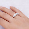 Women's Moissanite Ring 925 Silver Geometric Electroplated Light Luxury Jewelry