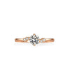Women's Moissanite Ring Silver Princess Crown Style Plated Champagne Gold