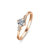 Women's Moissanite Ring Silver Princess Crown Style Plated Champagne Gold