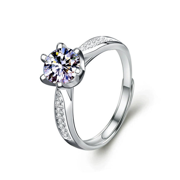 Women's Moissanite Ring 925 Sterling Silver Crownshaped Jewelry With Diamonds
