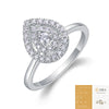 Women's Moissanite Ring 925 Sterling Silver Geometric Design Set With Diamonds Fashion Elegant Light Luxury Highend
