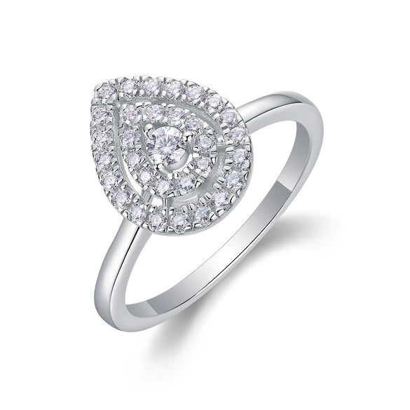 Women's Moissanite Ring 925 Sterling Silver Geometric Design Set With Diamonds Fashion Elegant Light Luxury Highend