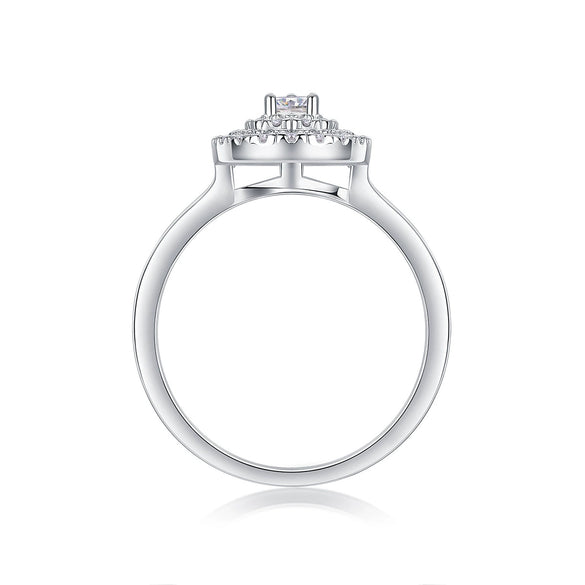 Women's Moissanite Ring 925 Sterling Silver Geometric Design Set With Diamonds Fashion Elegant Light Luxury Highend
