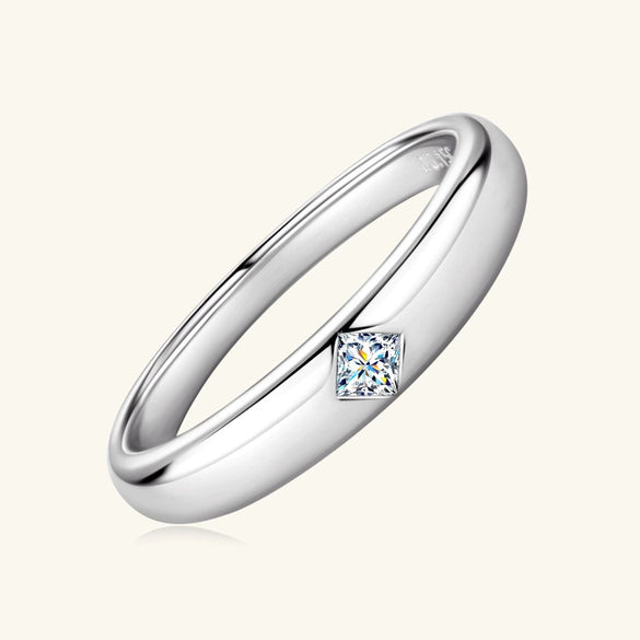 Women's Moissanite Ring 925 Sterling Silver Geometric Style Electroplated