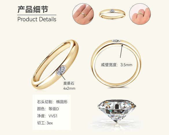 Women's Moissanite Ring 925 Sterling Silver Geometric Style Electroplated