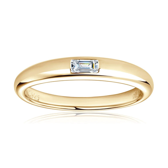 Women's Moissanite Ring 925 Sterling Silver Geometric Style Electroplated
