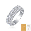 Women's Moissanite S925 Sterling Silver Geometric Design Fashion Ring