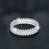 Women's Moissanite S925 Sterling Silver Geometric Pattern Minimalist Ring Jewelry