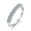 Women's Moissanite 925 Sterling Silver Geometric Seven Star Row Ring Jewelry Set With Diamonds