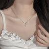 Women's Moissanite 925 Sterling Silver Tassel Necklace With Square Pendant And Cross Chain Ushape Design