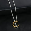 Women's Moon Cat Alloy Necklace With Mixed Gemstone Inlay And Electroplating