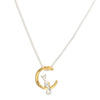 Women's Moon Cat Alloy Necklace With Mixed Gemstone Inlay And Electroplating