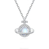 Women's Moonstone Star Pendant Necklace S925 Silver Minimalist Electroplated