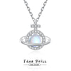 Women's Moonstone Star Pendant Necklace S925 Silver Minimalist Electroplated