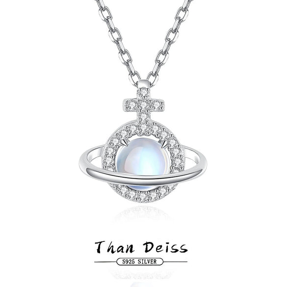 Women's Moonstone Star Pendant Necklace S925 Silver Minimalist Electroplated