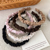 Women's Mori Satin Pleated Geometric Handmade Cloth Headband