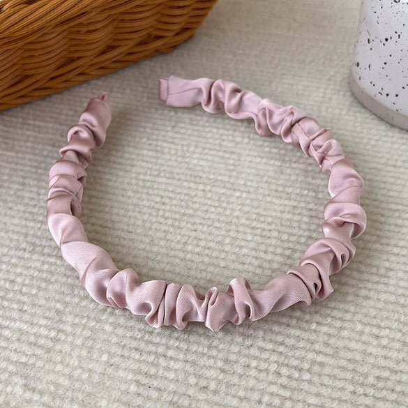 Women's Mori Satin Pleated Geometric Handmade Cloth Headband