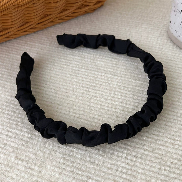 Women's Mori Satin Pleated Geometric Handmade Cloth Headband