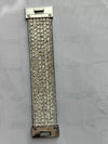Women's Multi Layer Artificial Leather Bracelet With Magnetic Buckle Electroplated Heart And Geometric Full Rhinestone Wide Edge Design