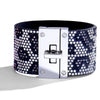 Women's Multi Layer Artificial Leather Bracelet With Magnetic Buckle Electroplated Heart And Geometric Full Rhinestone Wide Edge Design