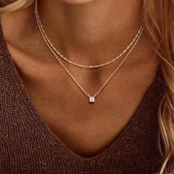 Women's Multi Layer Copper Heart Pendant Clavicle Necklace Electroplated Minimalist Casual Chain