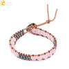Women's Multi Layer Genuine Leather Bracelet With Natural Stone Beaded Woven Design And Electroplated Copper Alloy Accessories